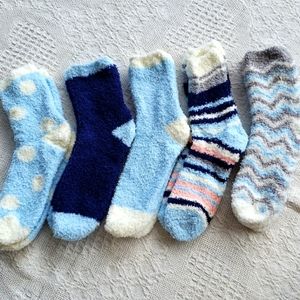 Set of Blue Fuzzy Socks